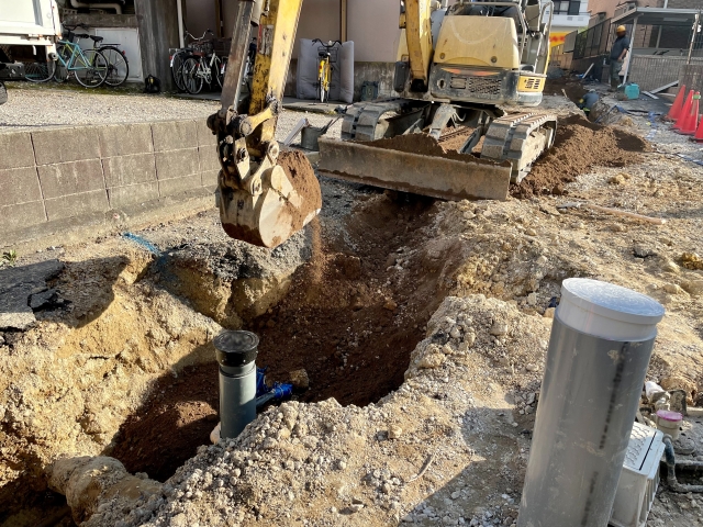 上下水道工事の現場